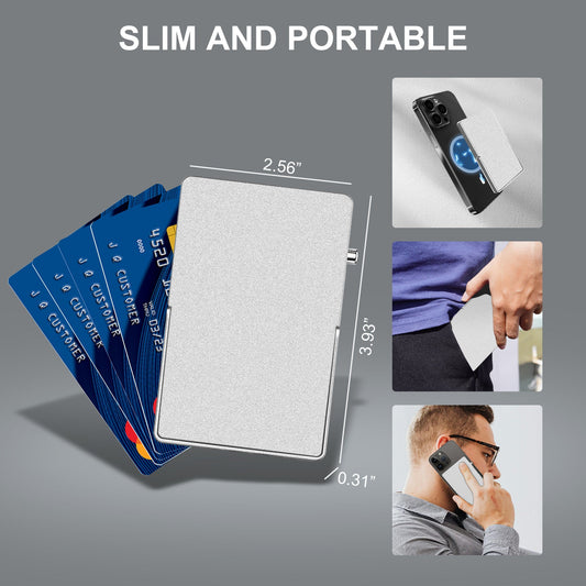 Slim Metal RFID-Blocking Wallet – Minimalist Card Holder with MagSafe Stand