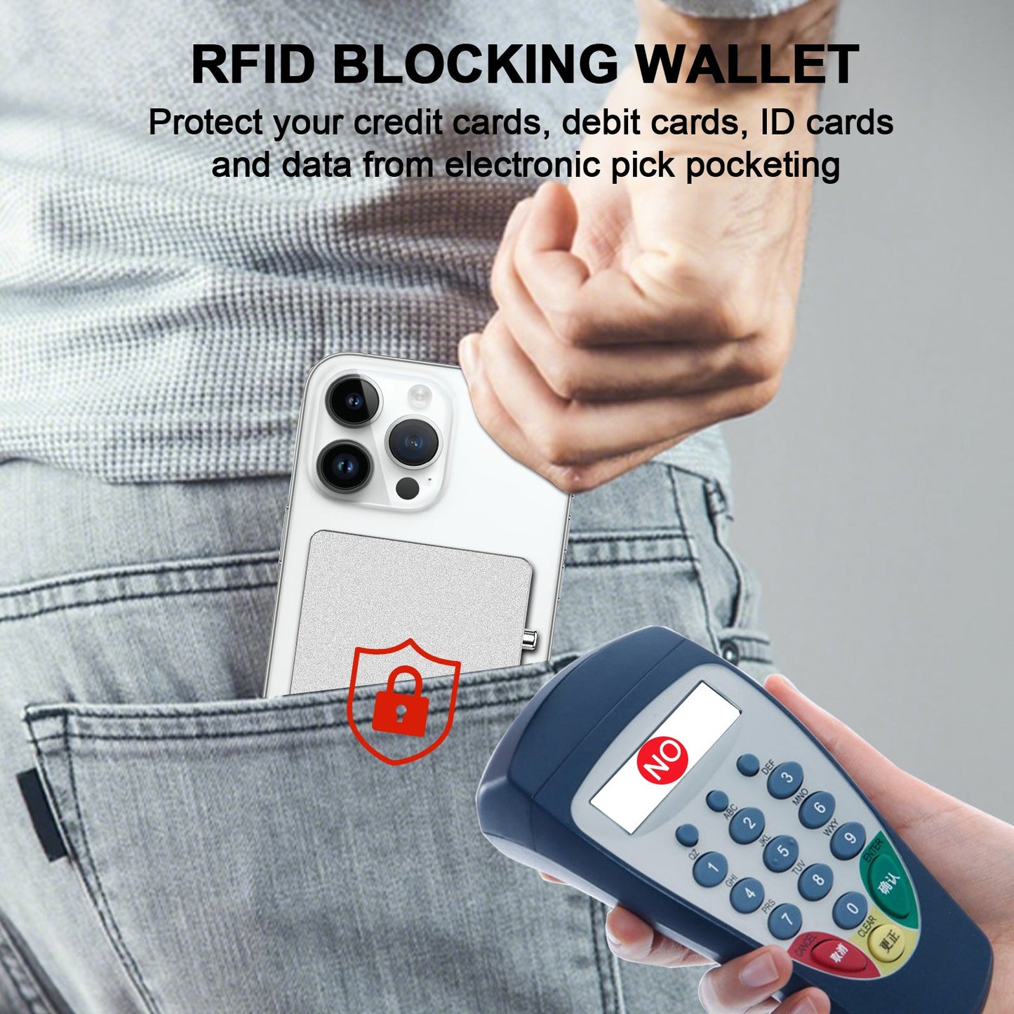 Slim Metal RFID-Blocking Wallet – Minimalist Card Holder with MagSafe Stand